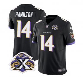 Wholesale Cheap Men\'s Baltimore Ravens #14 Kyle Hamilton Black 2023 F.U.S.E With Patch Throwback Vapor Limited Stitched Jersey