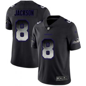 Wholesale Cheap Nike Ravens #8 Lamar Jackson Black Men\'s Stitched NFL Vapor Untouchable Limited Smoke Fashion Jersey