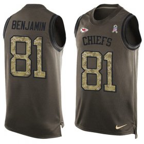 Wholesale Cheap Nike Chiefs #81 Kelvin Benjamin Green Men\'s Stitched NFL Limited Salute To Service Tank Top Jersey