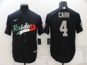 Wholesale Cheap Men\'s Las Vegas Raiders #4 Derek Carr Black Mexico Stitched MLB Cool Base Nike Baseball Jersey