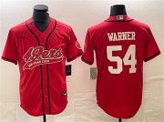 Cheap Men's San Francisco 49ers #54 Fred Warner Red Cool Base Stitched Baseball Jersey