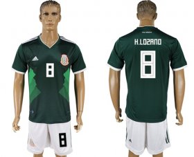 Wholesale Cheap Mexico #8 H.Lozano Green Home Soccer Country Jersey