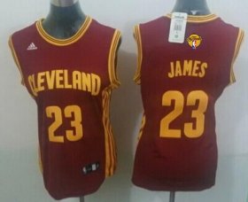 Wholesale Cheap Women\'s Cleveland Cavaliers #23 LeBron James Red 2016 The NBA Finals Patch Jersey