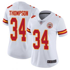 Wholesale Cheap Nike Chiefs #34 Darwin Thompson White Women\'s Stitched NFL Vapor Untouchable Limited Jersey