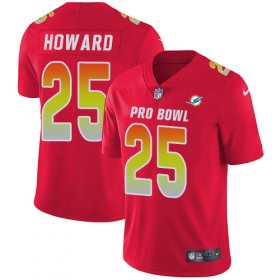 Wholesale Cheap Nike Dolphins #25 Xavien Howard Red Men\'s Stitched NFL Limited AFC 2019 Pro Bowl Jersey