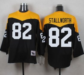 Wholesale Cheap Mitchell And Ness 1967 Steelers #82 John Stallworth Black/Yelllow Throwback Men\'s Stitched NFL Jersey