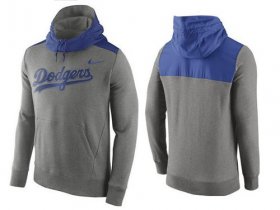 Wholesale Cheap Men\'s Los Angeles Dodgers Nike Gray Cooperstown Collection Hybrid Pullover Hoodie