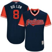 Wholesale Cheap Indians #8 Lonnie Chisenhall Navy "Big Lon" Players Weekend Authentic Stitched MLB Jersey