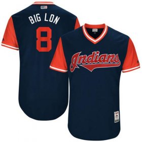 Wholesale Cheap Indians #8 Lonnie Chisenhall Navy \"Big Lon\" Players Weekend Authentic Stitched MLB Jersey