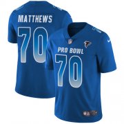 Wholesale Cheap Nike Falcons #70 Jake Matthews Royal Men's Stitched NFL Limited NFC 2019 Pro Bowl Jersey