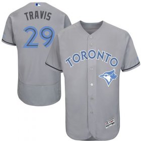 Wholesale Cheap Blue Jays #29 Devon Travis Grey Flexbase Authentic Collection Father\'s Day Stitched MLB Jersey