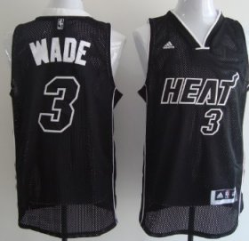 Wholesale Cheap Miami Heat #3 Dwyane Wade All Black With White Swingman Jersey