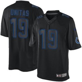 Wholesale Cheap Nike Colts #19 Johnny Unitas Black Men\'s Stitched NFL Impact Limited Jersey