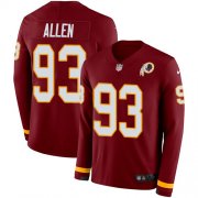 Wholesale Cheap Nike Redskins #93 Jonathan Allen Burgundy Red Team Color Men's Stitched NFL Limited Therma Long Sleeve Jersey