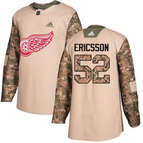 Wholesale Cheap Adidas Red Wings #52 Jonathan Ericsson Camo Authentic 2017 Veterans Day Stitched NHL Jersey
