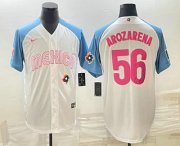Cheap Men's Mexico Baseball #56 Randy Arozarena 2023 White Blue World Classic Stitched Jersey1