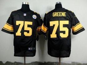 Wholesale Cheap Nike Steelers #75 Joe Greene Black(Gold No.) Men\'s Stitched NFL Elite Jersey