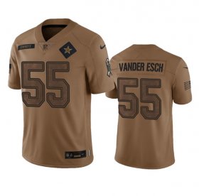 Wholesale Cheap Men\'s Dallas Cowboys #55 Leighton Vander Esch 2023 Brown Salute To Service Limited Football Stitched Jersey