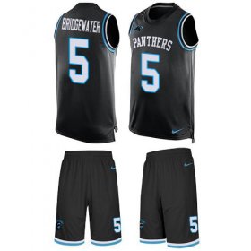 Wholesale Cheap Nike Panthers #5 Teddy Bridgewater Black Team Color Men\'s Stitched NFL Limited Tank Top Suit Jersey