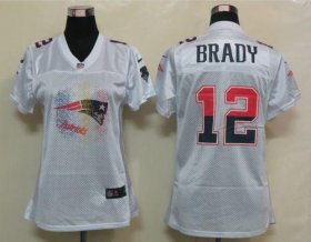 Wholesale Cheap Nike Patriots #12 Tom Brady White Women\'s Fem Fan NFL Game Jersey