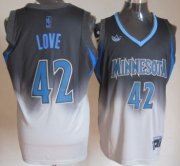 Wholesale Cheap Minnesota Timberwolves #42 Kevin Love Black/Gray Fadeaway Fashion Jersey