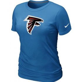 Wholesale Cheap Women\'s Nike Atlanta Falcons Logo NFL T-Shirt Light Blue