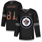 Wholesale Cheap Winnipeg Jets #81 Kyle Connor Adidas Men's Black USA Flag Limited NHL Jersey