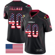 Wholesale Cheap Nike Cardinals #40 Pat Tillman Black Men's Stitched NFL Limited Rush USA Flag Jersey