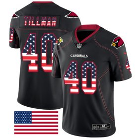 Wholesale Cheap Nike Cardinals #40 Pat Tillman Black Men\'s Stitched NFL Limited Rush USA Flag Jersey