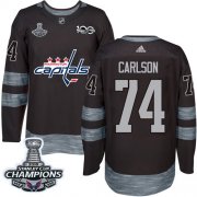 Wholesale Cheap Adidas Capitals #74 John Carlson Black 1917-2017 100th Anniversary Stanley Cup Final Champions Stitched NHL Jersey