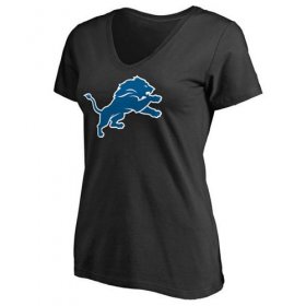 Wholesale Cheap Women\'s Detroit Lions Pro Line Primary Team Logo Slim Fit T-Shirt Black