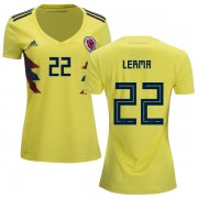 Wholesale Cheap Women's Colombia #22 Lerma Home Soccer Country Jersey