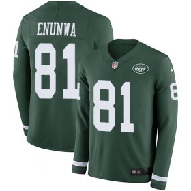 Wholesale Cheap Nike Jets #81 Quincy Enunwa Green Team Color Men\'s Stitched NFL Limited Therma Long Sleeve Jersey