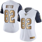 Wholesale Cheap Nike Cowboys #82 Jason Witten White Women's Stitched NFL Limited Gold Rush Jersey