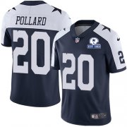 Wholesale Cheap Nike Cowboys #20 Tony Pollard Navy Blue Thanksgiving Men's Stitched With Established In 1960 Patch NFL Vapor Untouchable Limited Throwback Jersey