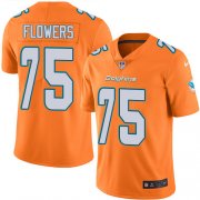 Wholesale Cheap Nike Dolphins #75 Ereck Flowers Orange Men's Stitched NFL Limited Rush Jersey