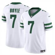 Cheap Men's New York Jets #7 Tim Boyle 2023 F.U.S.E. White Throwback Vapor Untouchable Limited Stitched Jersey