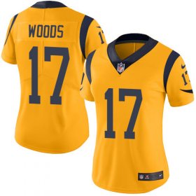 Wholesale Cheap Nike Rams #17 Robert Woods Gold Women\'s Stitched NFL Limited Rush Jersey