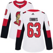 Wholesale Cheap Adidas Senators #63 Tyler Ennis White Road Authentic Women's Stitched NHL Jersey