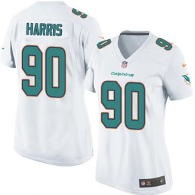 Wholesale Cheap Nike Dolphins #90 Charles Harris White Women\'s Stitched NFL Elite Jersey