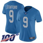 Wholesale Cheap Nike Lions #9 Matthew Stafford Blue Throwback Women's Stitched NFL 100th Season Vapor Limited Jersey