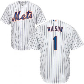 Wholesale Cheap Mets #1 Mookie Wilson White(Blue Strip) Cool Base Stitched Youth MLB Jersey