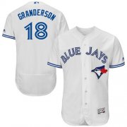 Wholesale Cheap Blue Jays #18 Curtis Granderson White Flexbase Authentic Collection Stitched MLB Jersey