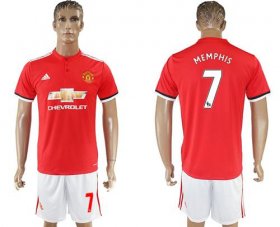 Wholesale Cheap Manchester United #7 Memphis Red Home Soccer Club Jersey