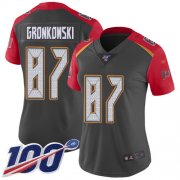 Wholesale Cheap Nike Buccaneers #87 Rob Gronkowski Gray Women's Stitched NFL Limited Inverted Legend 100th Season Jersey