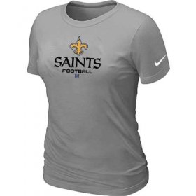 Wholesale Cheap Women\'s Nike New Orleans Saints Critical Victory NFL T-Shirt Light Grey