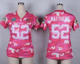 Wholesale Cheap Nike Packers #52 Clay Matthews Pink Women\'s Stitched NFL Elite Camo Fashion Jersey