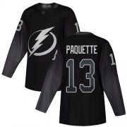 Cheap Adidas Lightning #13 Cedric Paquette Black Alternate Authentic Stitched NHL Jersey
