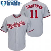 Wholesale Cheap Nationals #11 Ryan Zimmerman Grey Cool Base 2019 World Series Champions Stitched Youth MLB Jersey