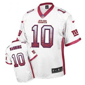 Wholesale Cheap Nike Giants #10 Eli Manning White Men\'s Stitched NFL Elite Drift Fashion Jersey